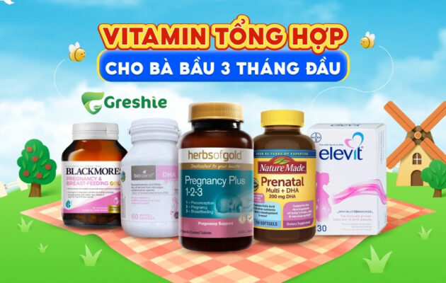 5 Vitamin tong hop cho ba bau 3 thang dau